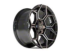 4Play Sport2.0 4PS26 Gloss Black with Brushed Face and Tinted Clear 6-Lug Wheel; 22x10; 0mm Offset (19-26 RAM 1500)