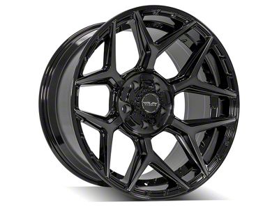 4Play 4P06 Gloss Black with Brushed Face 6-Lug Wheel; 20x10; -18mm Offset (19-25 Sierra 1500)