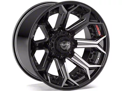 4Play 4P80R Gloss Black with Brushed Face 8-Lug Wheel; 22x10; -24mm Offset (20-25 Sierra 2500 HD)