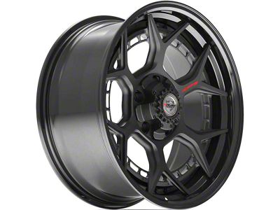 4Play 4PF6 Matte Black with Gloss Black 8-Lug Wheel; 20x9; 0mm Offset (20-24 Sierra 2500 HD)