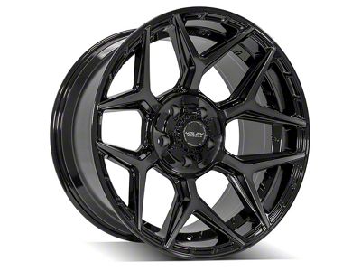 4Play 4P06 Gloss Black with Brushed Face 6-Lug Wheel; 20x10; -18mm Offset (19-24 Silverado 1500)