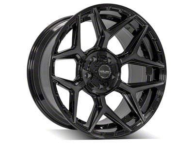 4Play 4P06 Gloss Black with Brushed Face 6-Lug Wheel; 20x10; -18mm Offset (19-25 Silverado 1500)