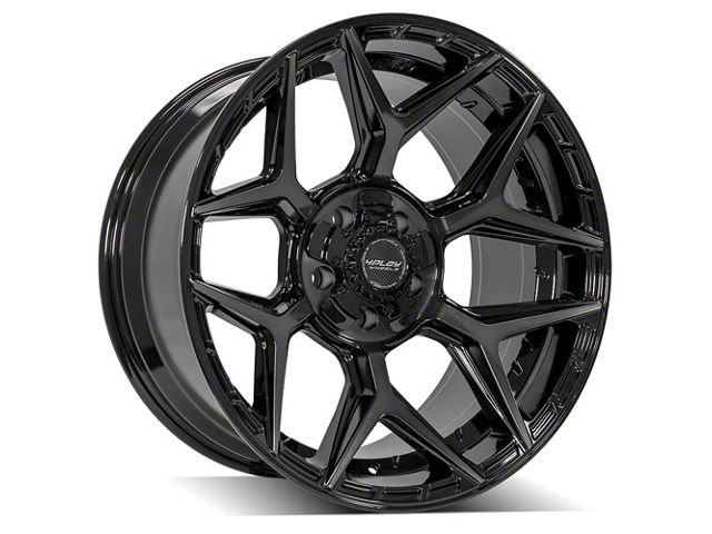 4Play 4P06 Gloss Black with Brushed Face 6-Lug Wheel; 20x10; -18mm Offset (19-24 Silverado 1500)