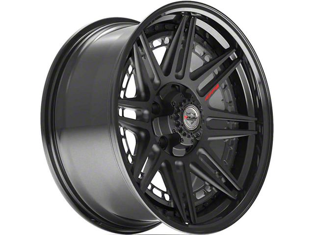 4Play 4PF8 Matte Black with Gloss Black 8-Lug Wheel; 20x9; 0mm Offset (20-24 Silverado 2500 HD)