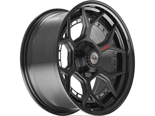 4Play 4PF6 Matte Black with Gloss Black 8-Lug Wheel; 20x9; 0mm Offset (20-24 Silverado 3500 HD SRW)