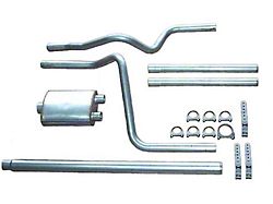 2.25-Inch Aluminized Dual Exhaust System with HVS Welded Muffler; Rear Exit (94-01 5.9L RAM 1500)