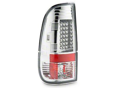 LED Tail Lights; Chrome Housing; Clear Lens (97-03 F-150 Styleside Regular Cab, SuperCab)