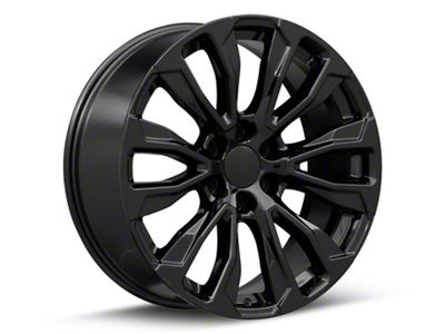 CV30 Gloss Black 6-Lug Wheel; 22x9; 28mm Offset (99-06 Sierra 1500)