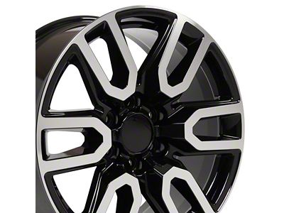 CV36 Black Machined 6-Lug Wheel; 20x9; 24mm Offset (99-06 Sierra 1500)