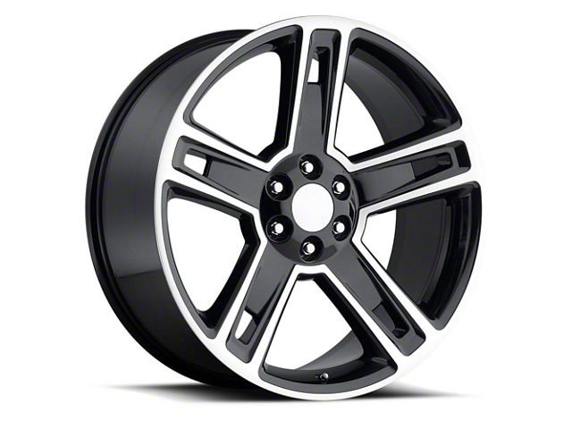 Silverado Replica Gloss Black Machined 6-Lug Wheel; 22x9; 24mm Offset (99-06 Sierra 1500)