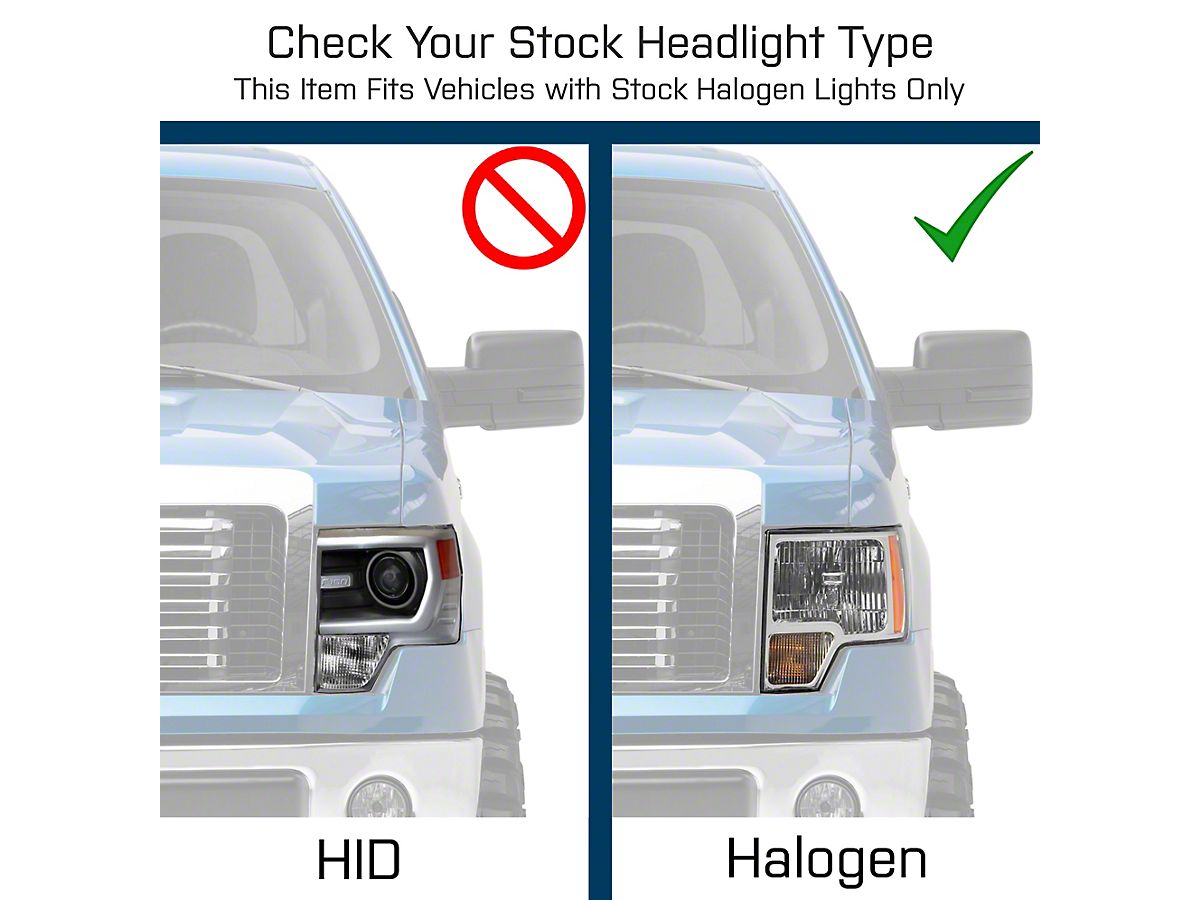 Raxiom F-150 Axial Series OEM Style Replacement Headlights; Chrome  