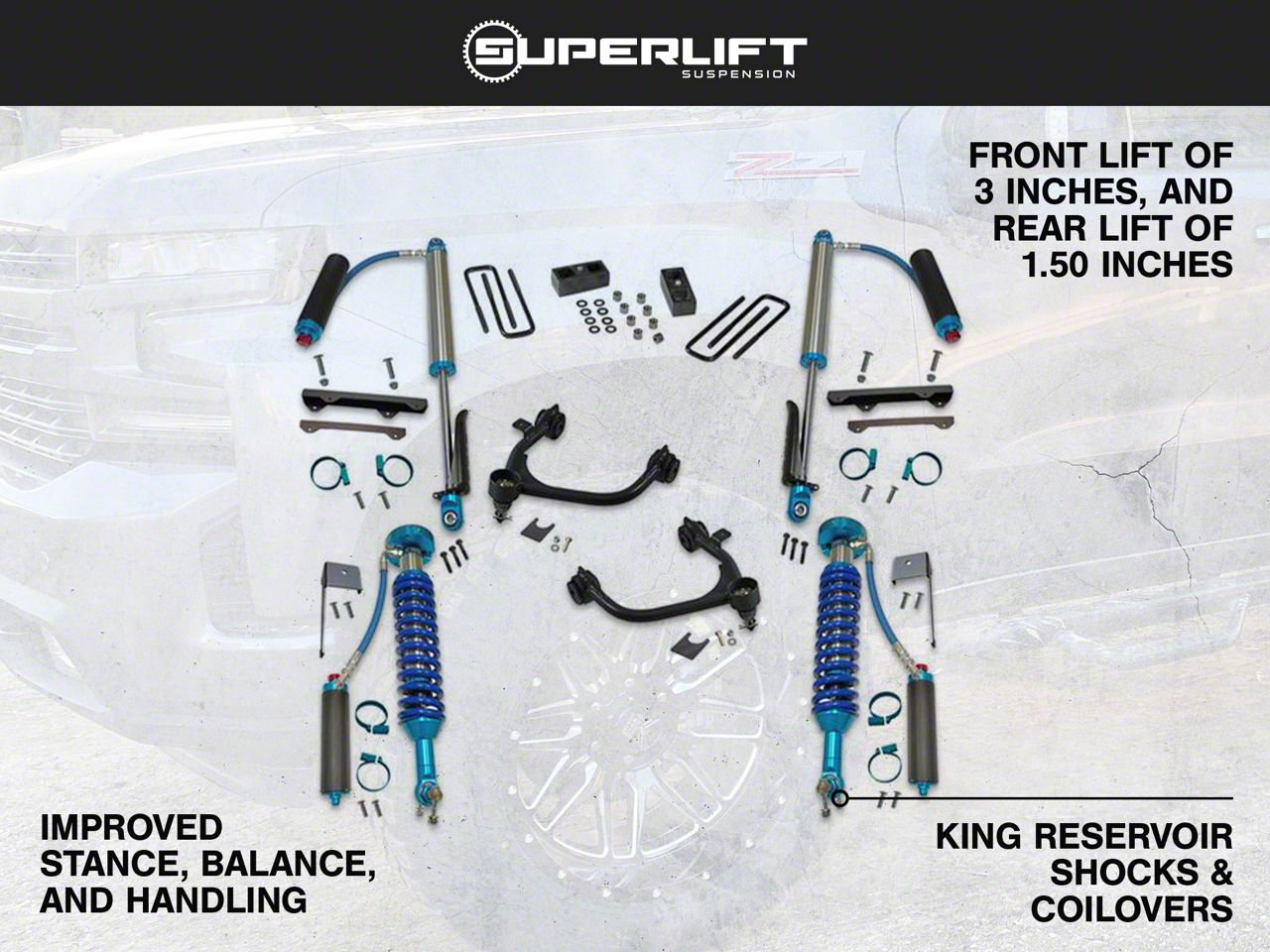 SuperLift Silverado 1500 3-Inch King Edition Suspension Lift