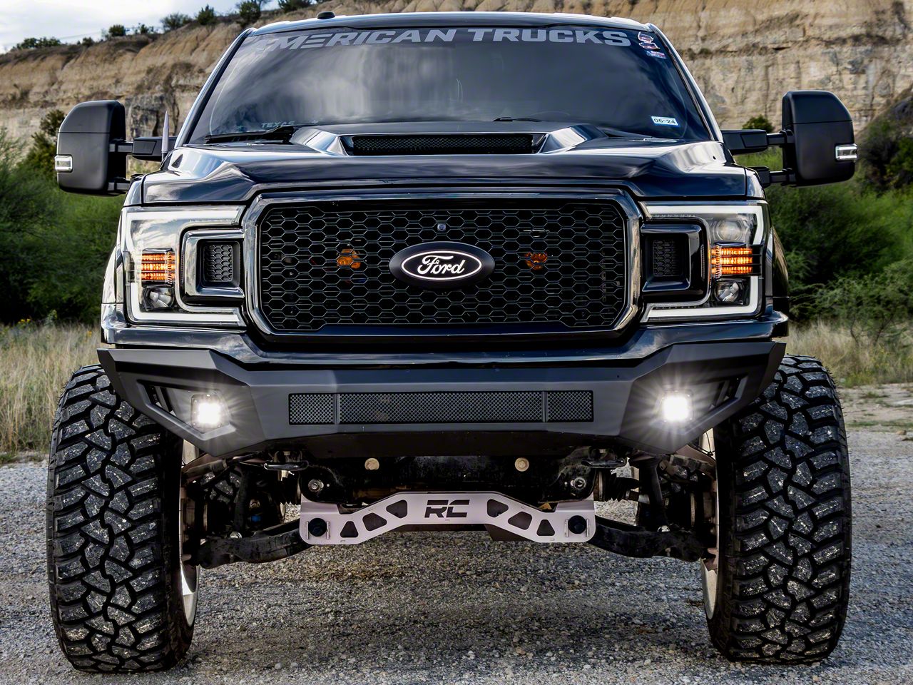 thumbnail image 2 of Black Steel Front Bumper Center Face Bar For 2018-2020 Ford F150 XL Pickup 2 of 5