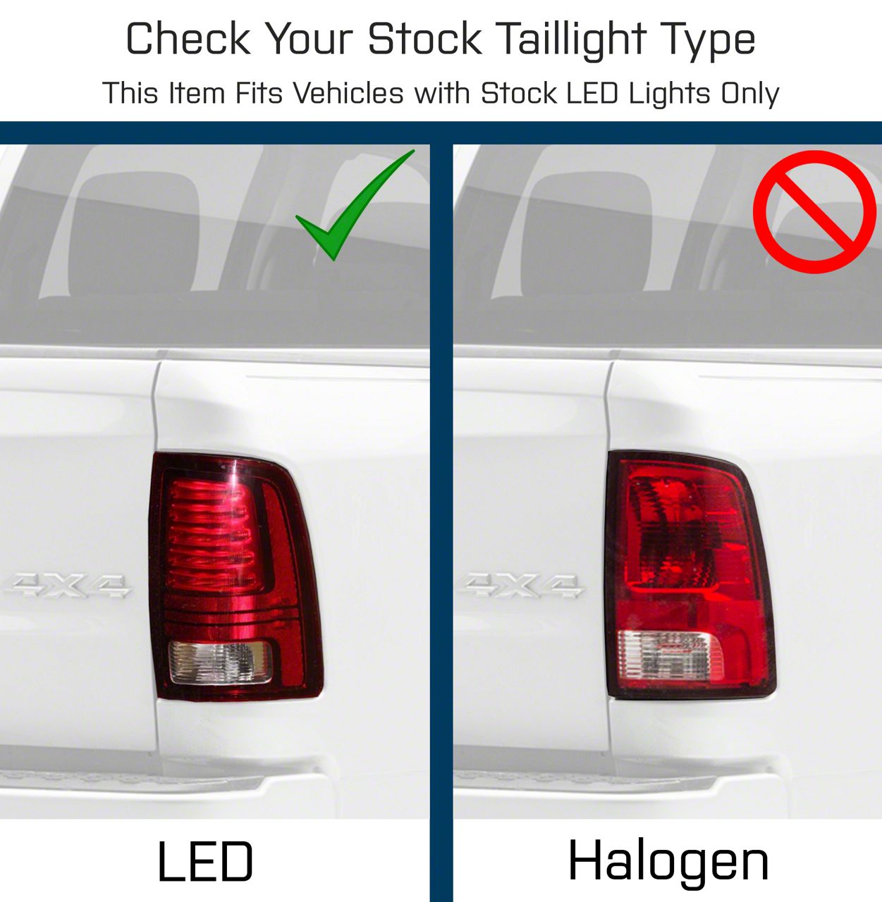 Mopar RAM 1500 Sport Package LED Tail Light; Black Housing; Red
