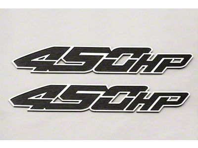 450 HP Badges; Black Brushed Vinyl (17-20 F-150 Raptor)