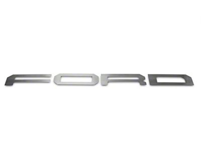 F-O-R-D Tailgate Letters; Brushed (17-18 F-150 Raptor w/ Tailgate Applique)