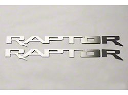Running Board Raptor Badges; Brushed (17-20 F-150 Raptor)