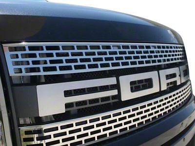 Upper Grille Trim; Brushed (10-14 F-150 Raptor)