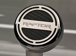 Engine Cap Covers with Raptor Logo; Black Carbon Fiber Inlay (10-14 F-150 Raptor)