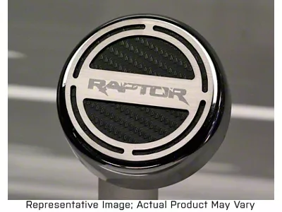 Engine Cap Covers with Raptor Logo; Blue Carbon Fiber Inlay (10-14 F-150 Raptor)