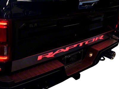 Illuminated Tailgate Rocker Panel with Raptor Lettering; Brushed (17-20 F-150 Raptor)