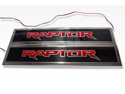 Illuminated Carbon Fiber Door Sills with Raptor Lettering (17-20 F-150 Raptor)