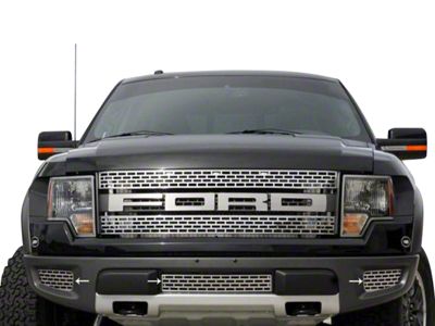 Lower Grille Inserts; Brushed (10-14 F-150 Raptor)