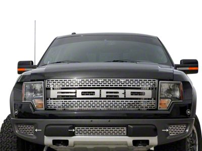 Lower Grille Inserts; Polished (10-14 F-150 Raptor)