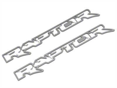 Frame Style Raptor Emblems; Polished (10-14 F-150 Raptor)