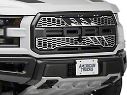 Slash Style Upper Grille Overlay; Brushed (17-20 F-150 Raptor)