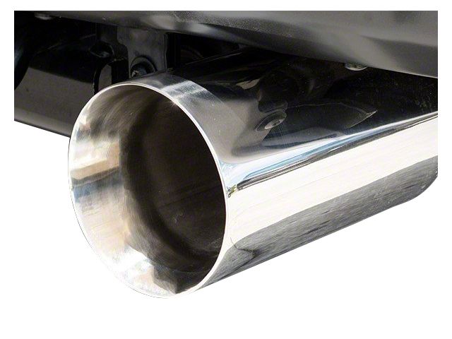 Straight Cut Rolled End Round Stainless Exhaust Tips; Polished (17-20 F-150 Raptor)
