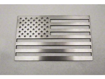 Stainless Steel American Flag Emblem; Brushed (Universal; Some Adaptation May Be Required)