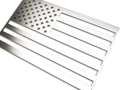 Stainless Steel American Flag Emblem; Polished (Universal; Some Adaptation May Be Required)