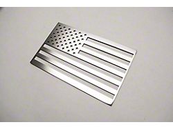Stainless Steel American Flag Emblem; Polished (Universal; Some Adaptation May Be Required)
