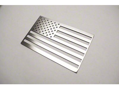 Stainless Steel American Flag Emblem; Polished (Universal; Some Adaptation May Be Required)