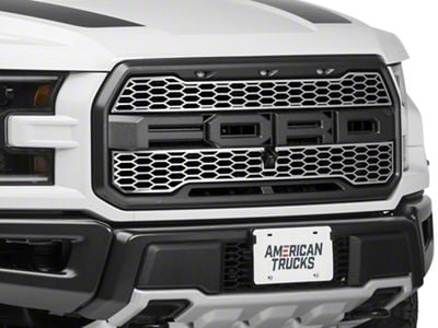 Upper Overlay Grilles; Brushed (17-20 F-150 Raptor)