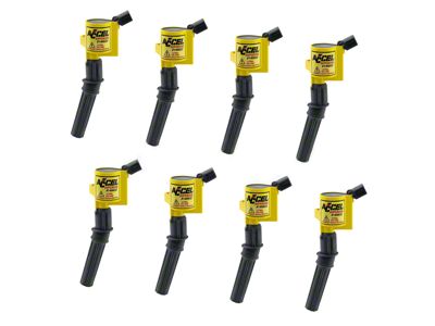 Accel SuperCoil Ignition Coils; Yellow; 8-Pack (99-07 5.4L, 6.8L F-350 Super Duty)