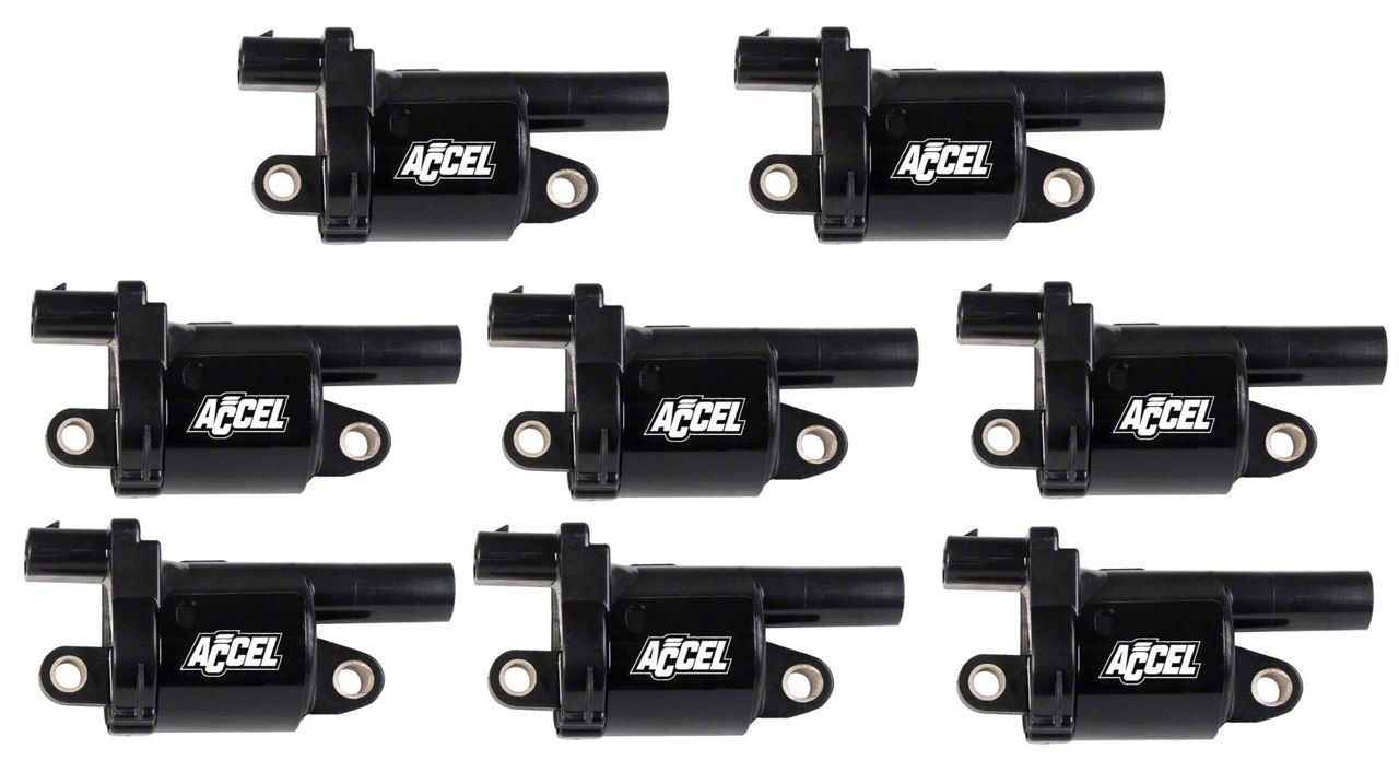Accel Silverado 1500 Round Coil Packs; Black 1400808 (1418 V8 Silverado 1500)