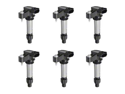 Ignition Coils; Black; Set of Six (15-16 3.6L Colorado)