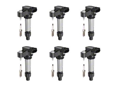 Ignition Coils with Spark Plugs; Black (15-16 3.6L Colorado)