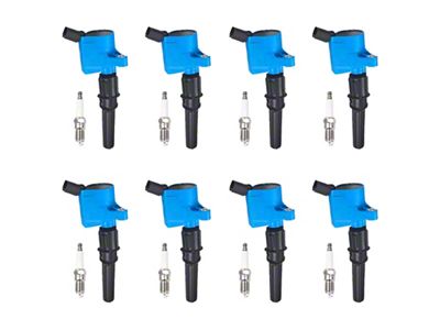 Ignition Coils; Partially Blue; Set of Eight (97-03 V8 F-150; 05-10 4.6L F-150)