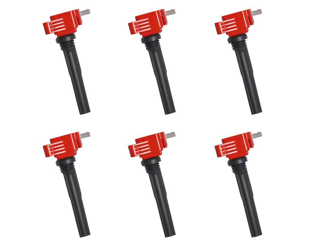 F150 Ignition Coils; Red; Set of Six (1721 3.5L EcoBoost F150; 2021 3.5L PowerBoost F150