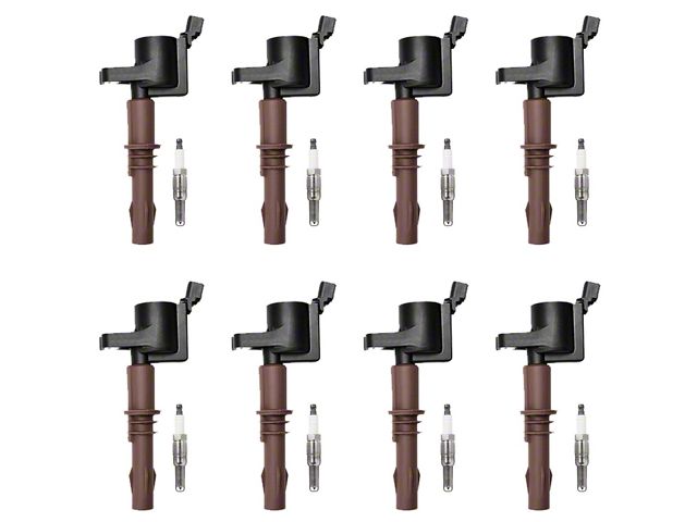 Ignition Coils with Spark Plugs; Black (08-10 5.4L F-150; 09-10 4.6L F-150)