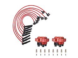 Ignition Coils with Spark Plugs and Wires; Red (97-99 4.6L F-150)