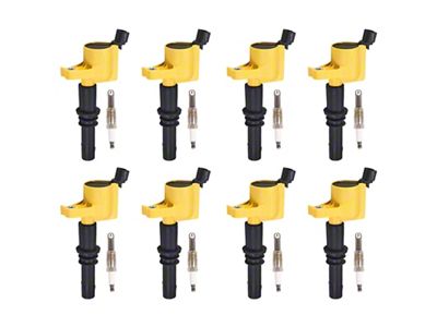 Ignition Coils; Yellow; Set of Eight (04-08 5.4L F-150)