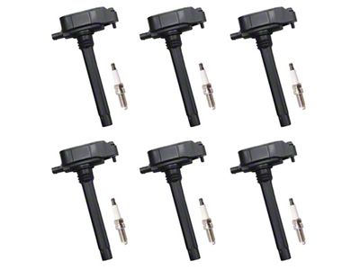 Ignition Coils with Spark Plugs; Black (19-25 3.6L RAM 1500)