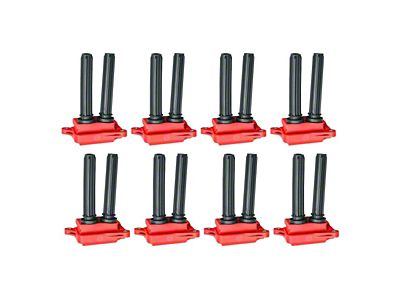 Ignition Coils; Red; Set of Eight (06-10 5.7L RAM 2500)