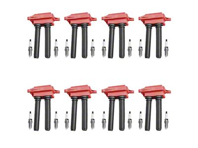 Ignition Coils with Spark Plugs; Red (09-16 5.7L RAM 2500)