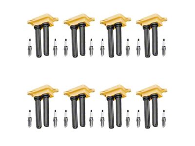 Ignition Coils with Spark Plugs; Yellow (09-16 5.7L RAM 2500)