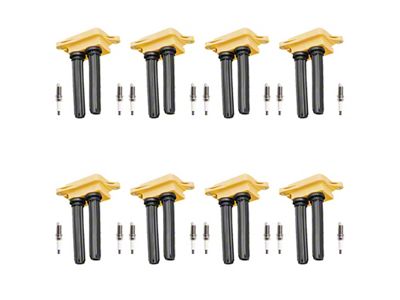Ignition Coils with Spark Plugs; Yellow (06-10 5.7L RAM 2500)